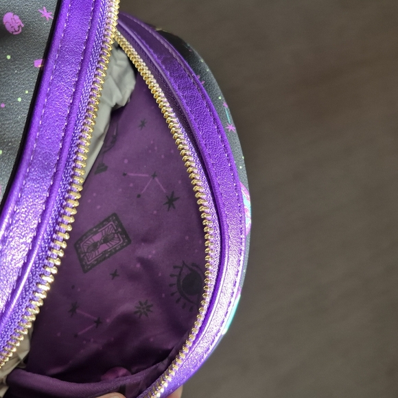 New Disney Parks Loungefly Black and Purple Mini Backpack Hocus Pocus - Picture 3 of 5